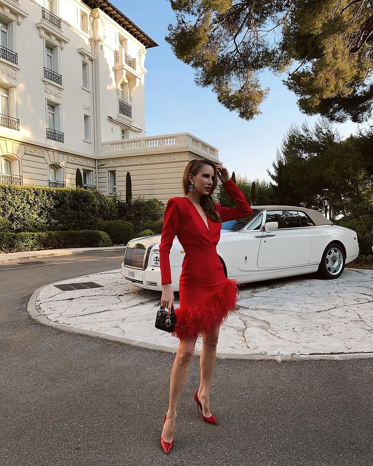 New Long Sleeve Bandage Set Dress Women's High Quality Club Party Casual Sexy Feather V collar