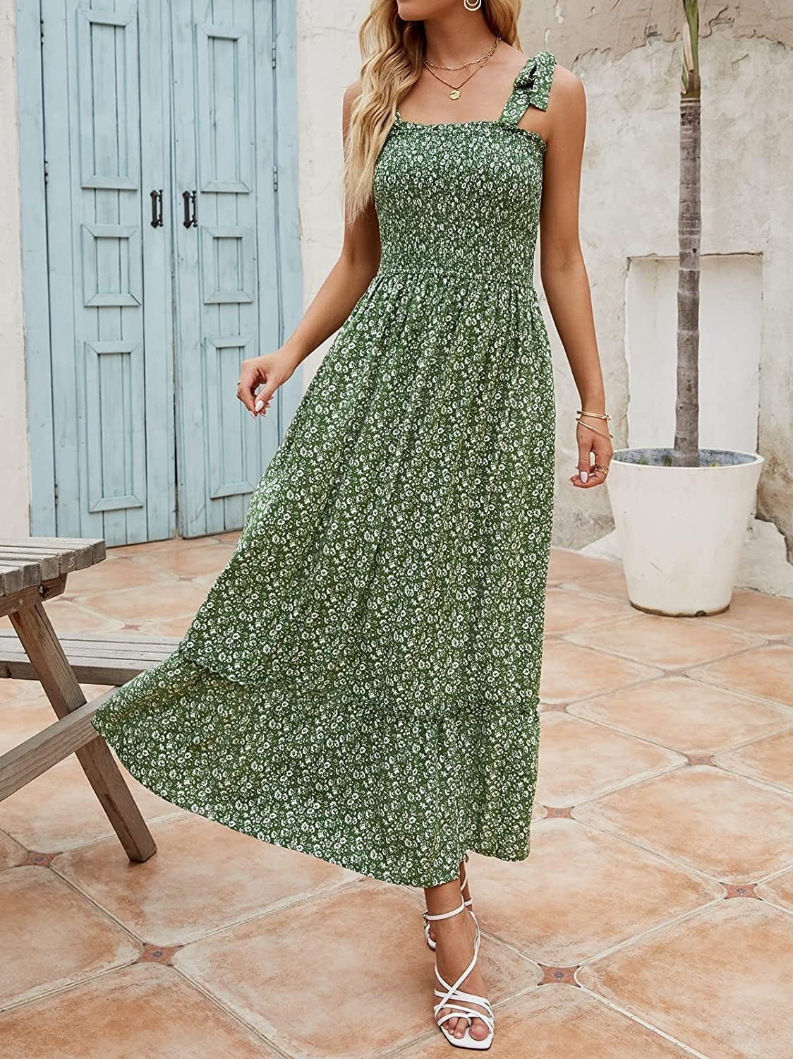 new European and American summer women's clothing bohemian printed fashion dress sling loose casual dress