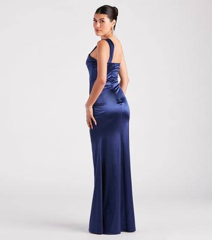 Kathie Formal Satin One-Shoulder Dress